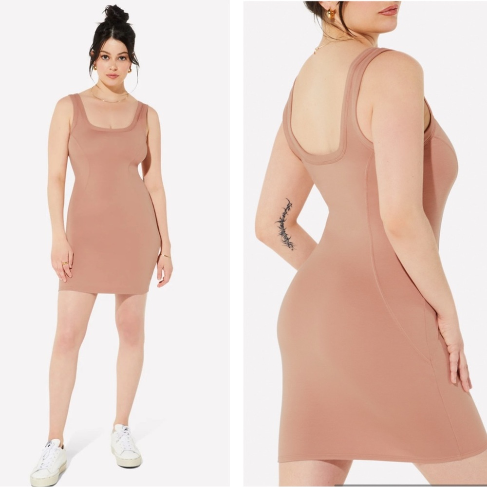 YITTY Body Butter Tank Dress in Brown Sugar Nude Stretchy Scoop Neck Size XXL
